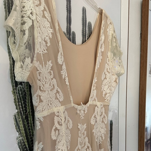 Elegant Ivory Cream Lace Dress bachelorette - Picture 7 of 9